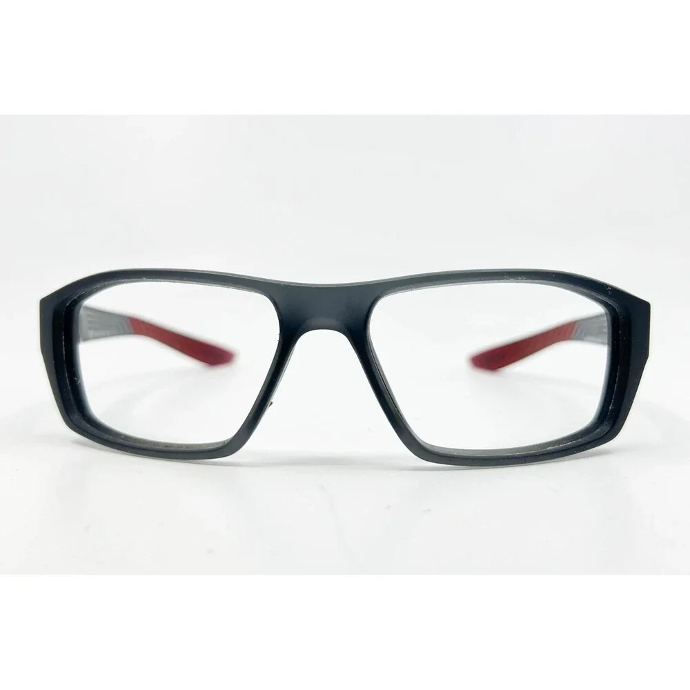 Nike Eyeglasses Frames Mens Black Red Rectangular 54-18-140